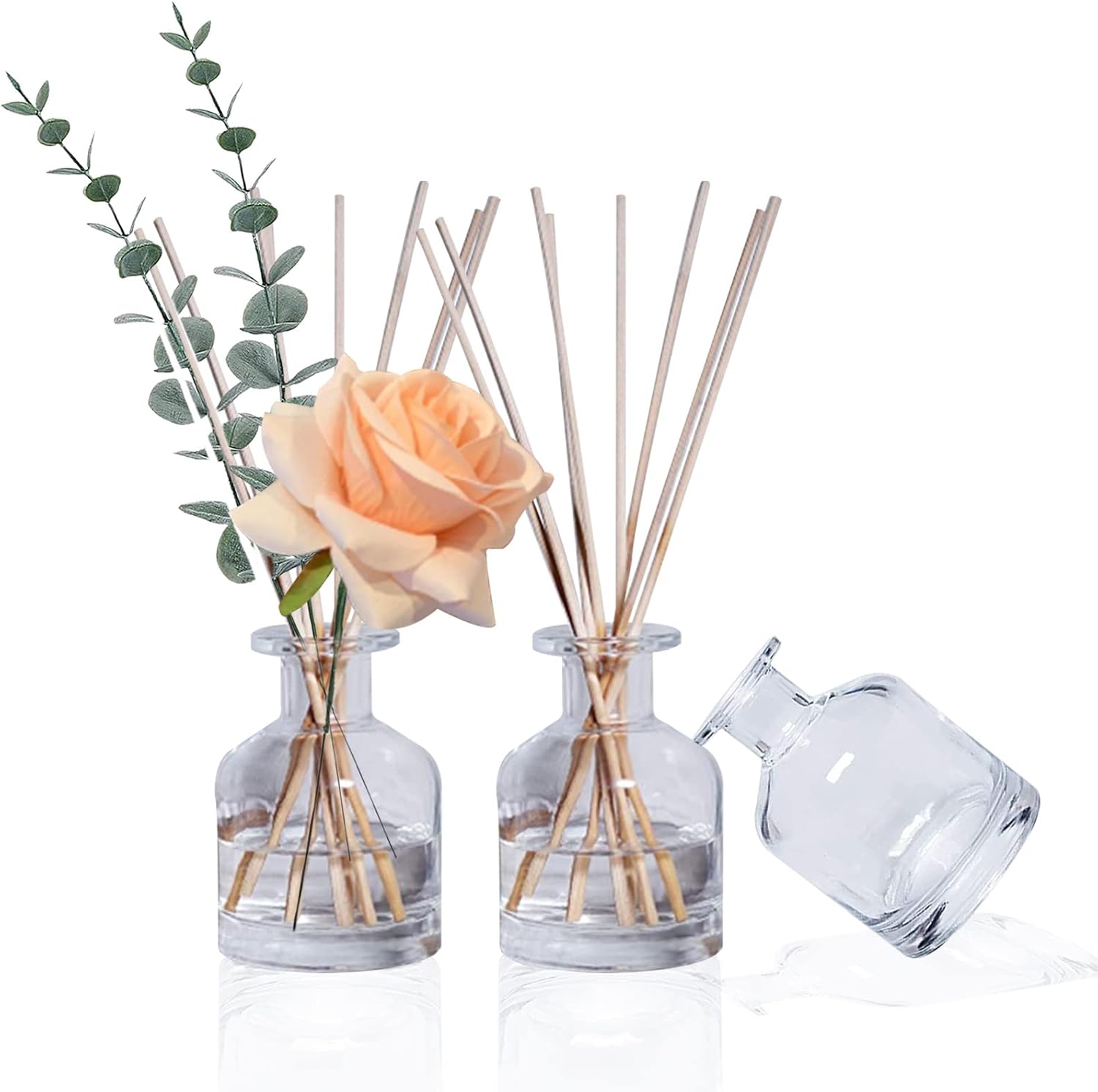 Empty Clear Glass Diffuser Bottles with Sticks