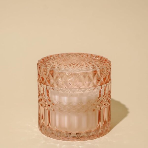 Apricot Pomelo Soy Candle, 6 oz Pink Jar