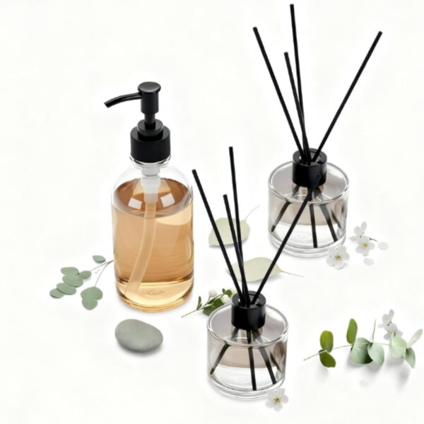 Glass Diffuser and Dispenser Bottle Set, 4-Piece