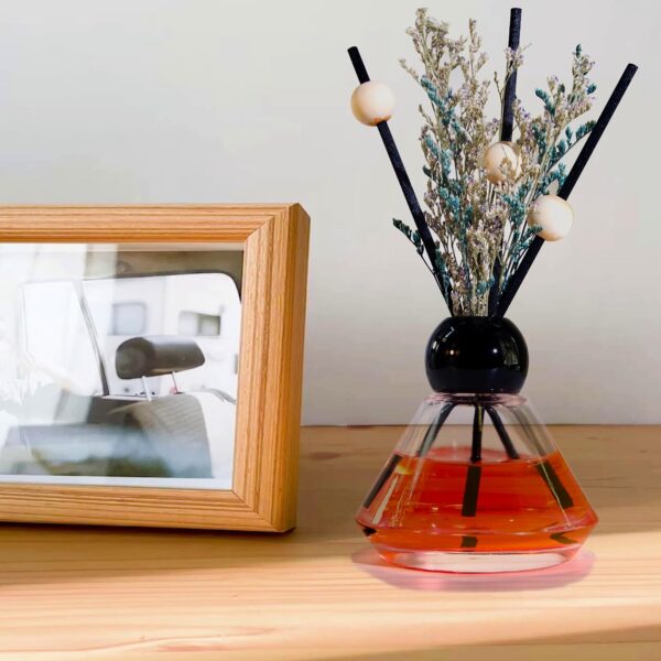 Empty Diffuser Bottles with Reeds and Ornaments, 2-Pack