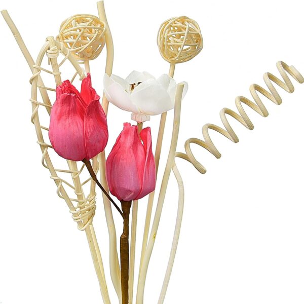 Red Rattan Flower Diffuser Sticks, 9-Piece Set