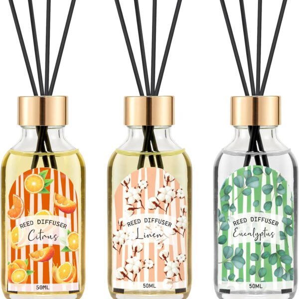 Three-Piece Linen and Citrus Diffuser Set