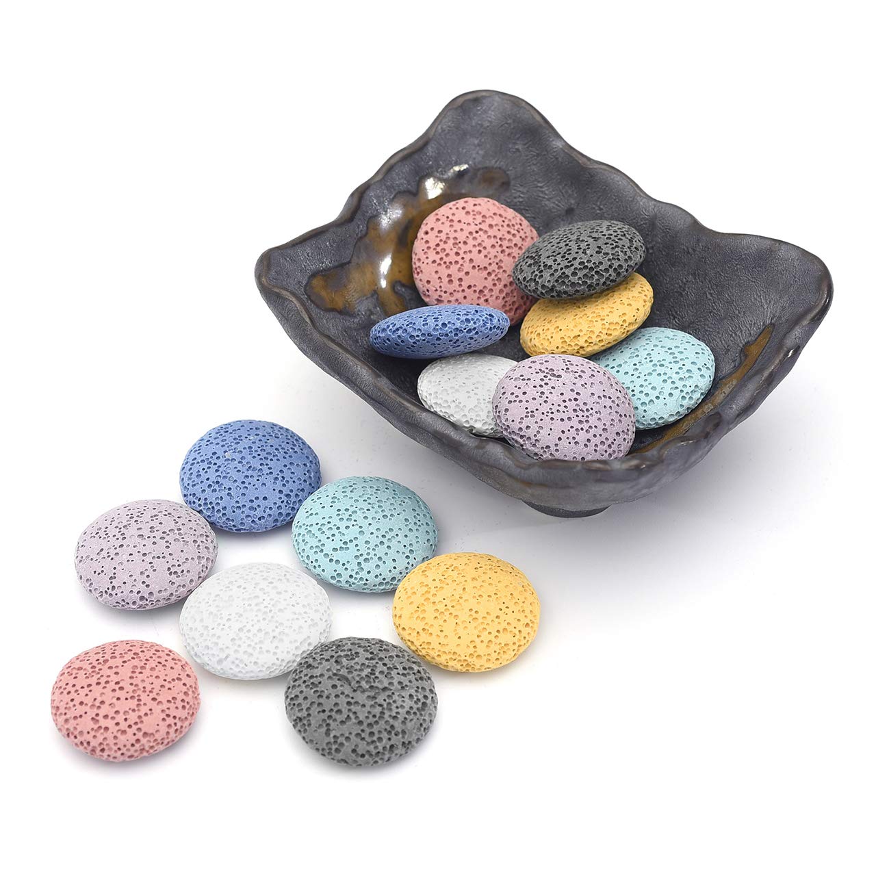 Lava Stone Diffuser Set with Ceramic Bowl - Image 2
