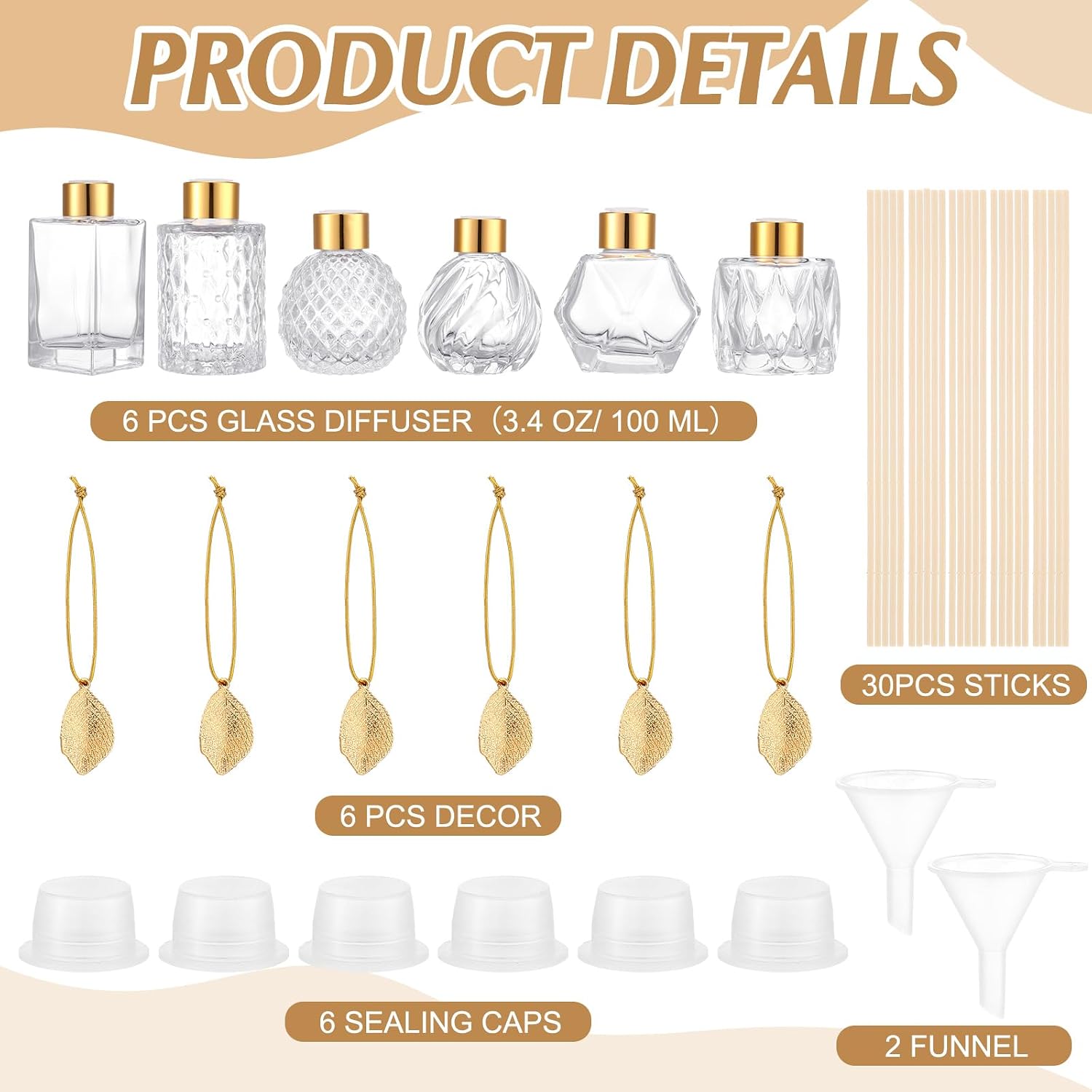 Prism Diffuser Bottle Kit with Reeds, 6-Piece - Image 2