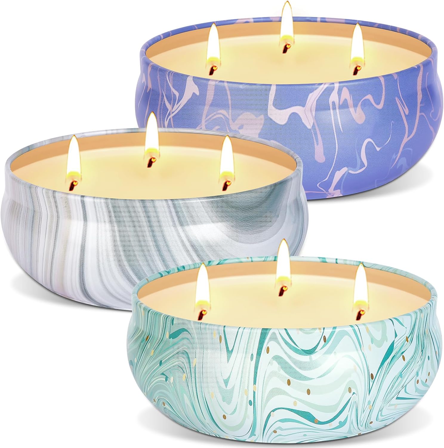 Large Lemongrass Soy Candles, 3-Pack, 9 oz