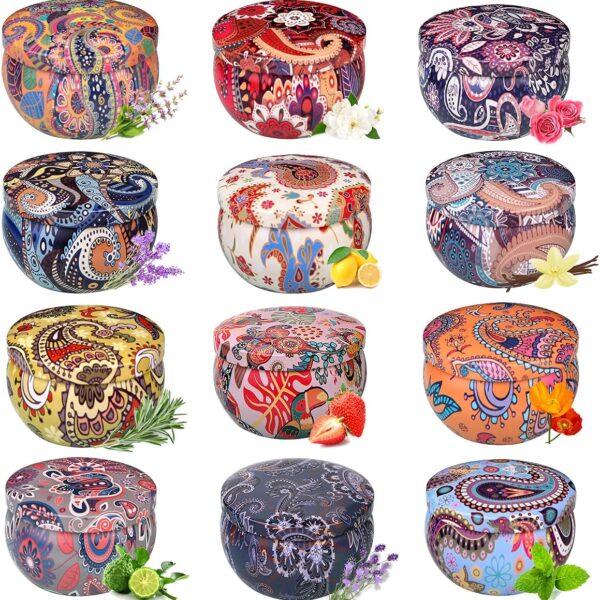 Travel Tin Scented Candle Gift Set, 12-Pack