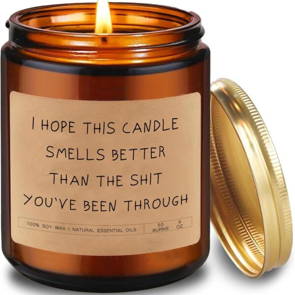 Soy Candle in Amber Glass Jar, 50-Hour