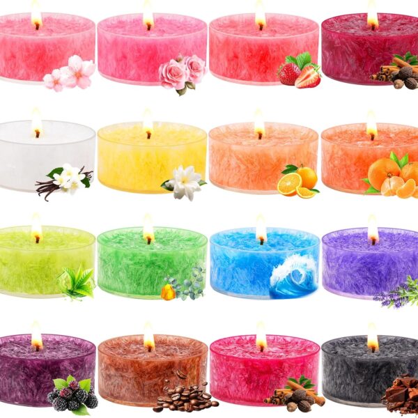 Sixteen-Pack Scented Tea Light Candle Set