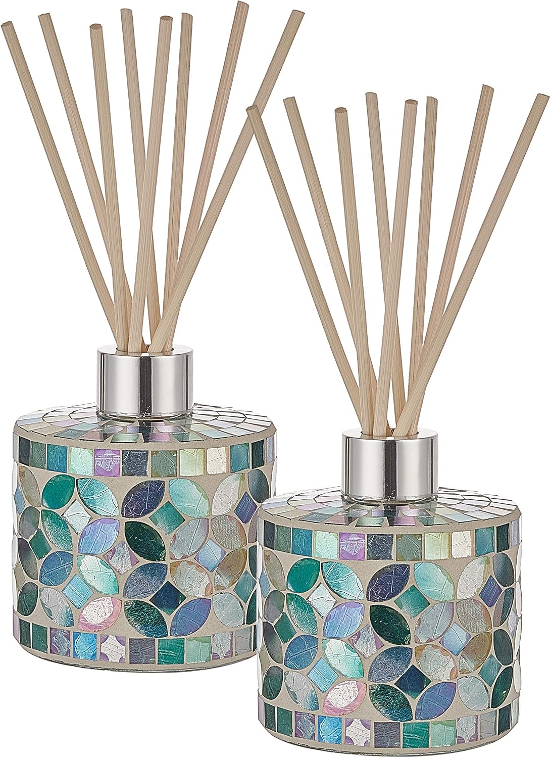 Mosaic Glass Diffuser Set, 2-Pack, Blue